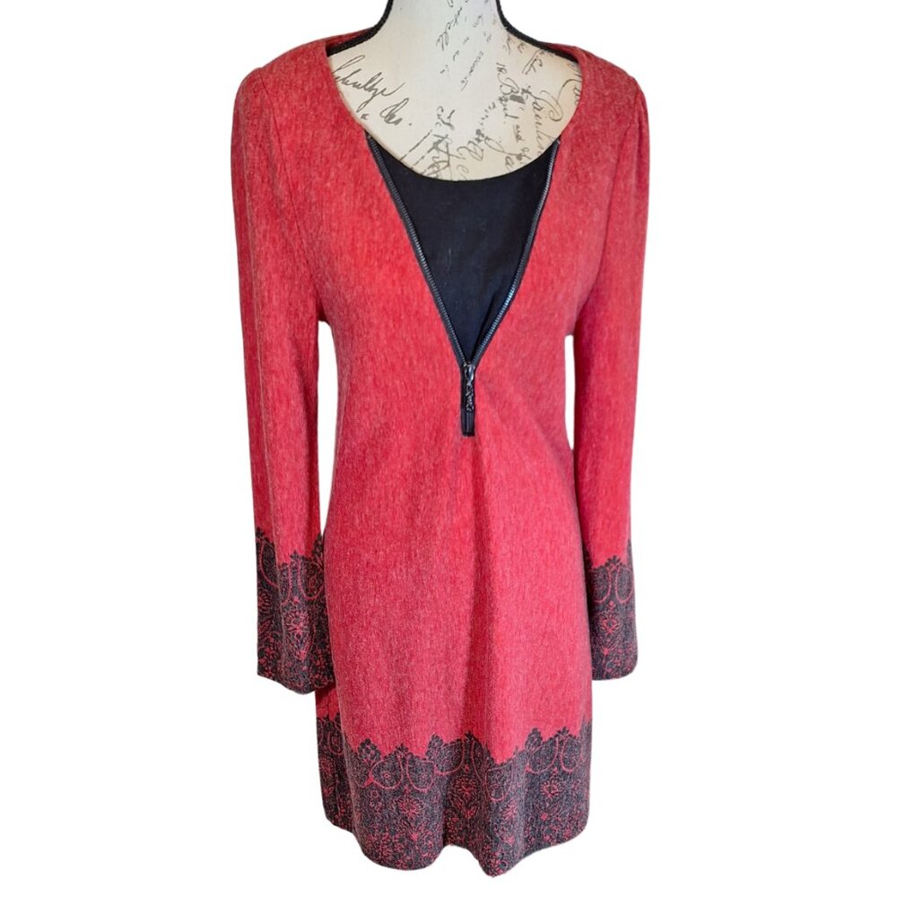 Aryeh A-Line Midi Sweater Dress Medium Flare Sleeves‎ Whimsigoth Witchy Academia